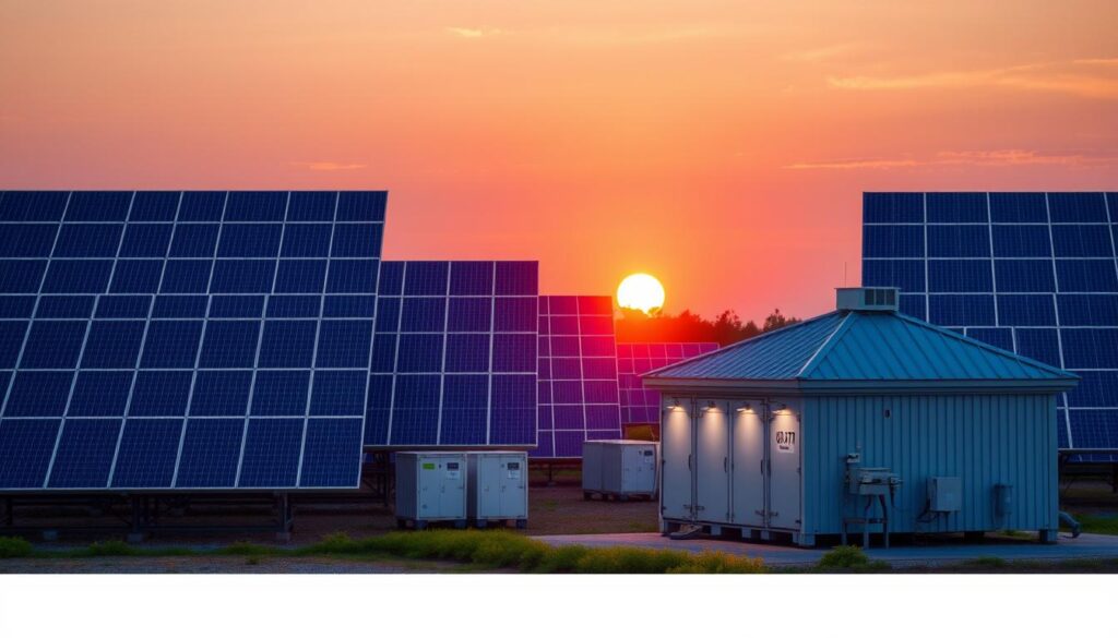 Erfolgreich abgeschlossenes Megawatt Projekt bei Sonnenuntergang