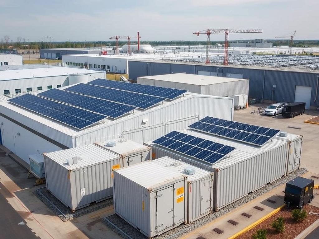 Industrieunternehmen mit kombinierter PV- und Speicherlösung