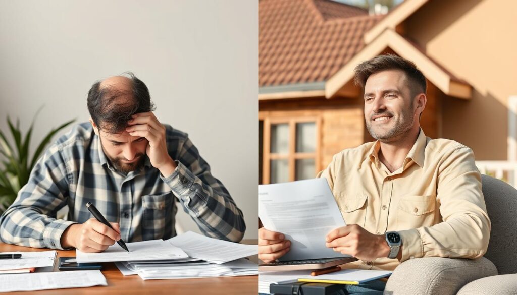 Person füllt komplexe Formulare für Solaranlage anmelden aus während ein Experte zum Festpreis alles übernimmt