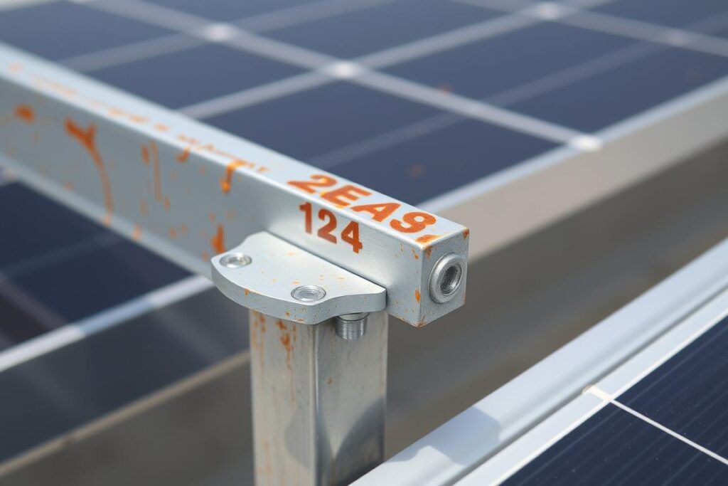 Aluminium-Unterkonstruktion für PV-Anlage nach mehrjährigem Einsatz