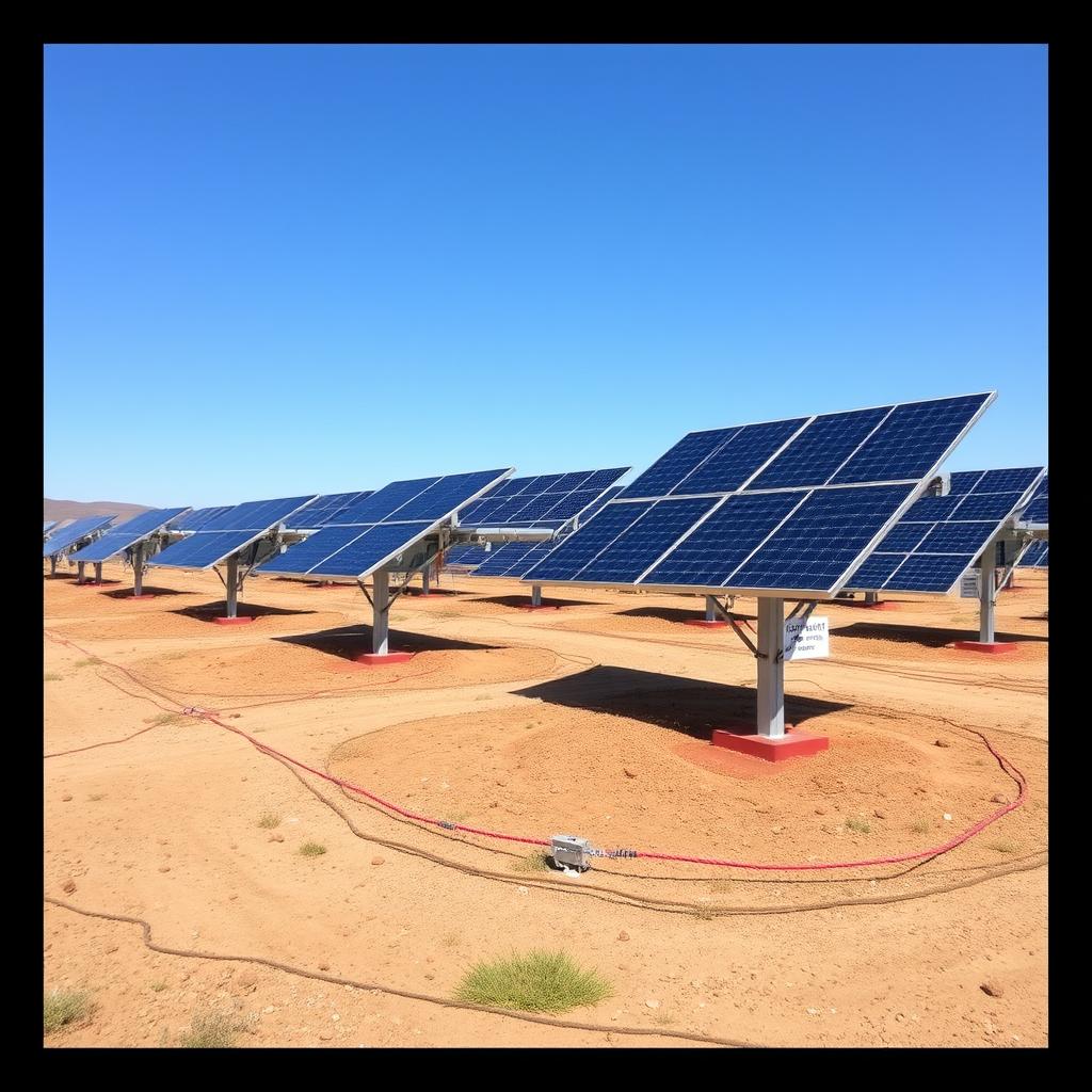 Große PV-Freiflächenanlage mit Stahlunterkonstruktion