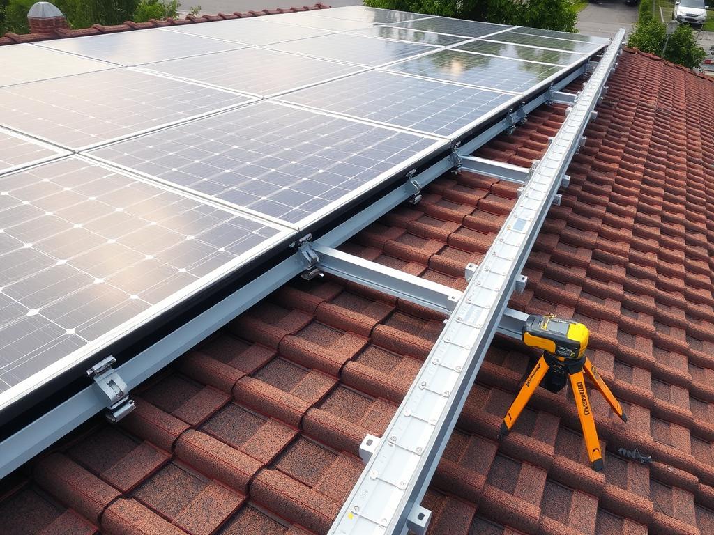 Korrekte Ausrichtung von Montageschienen für PV-Unterkonstruktionen