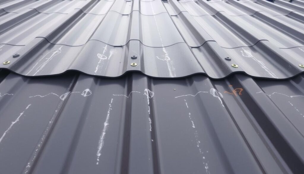 Markierung der Befestigungspunkte auf Trapezblech für die PV-Unterkonstruktion