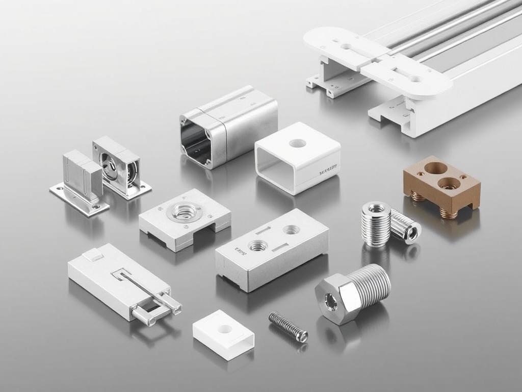 Verschiedene Schienenverbinder für PV-Montagesysteme